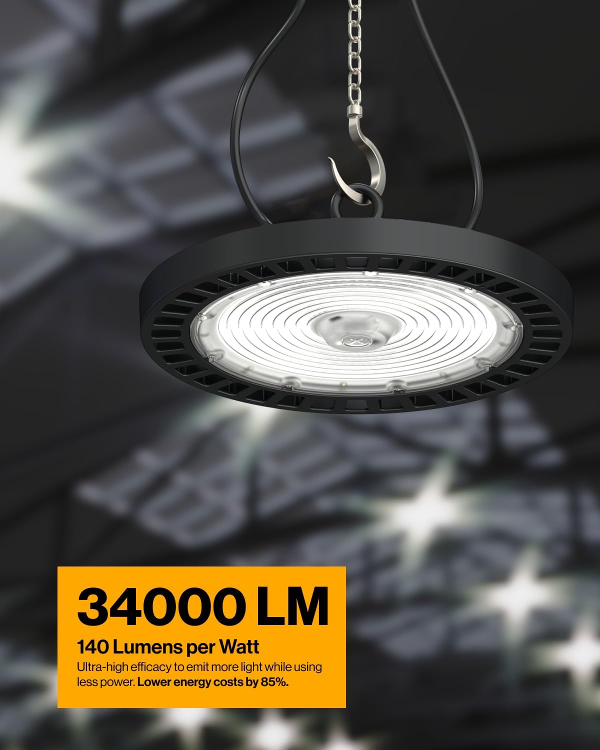 Sunco UFO LED High Bay Light, 240W, 34800 Lumens, 5000K 100-277V Dimmable 0-10V, Ultra Bright Commercial Shop Lights for Warehouse, Factory, Workshop, Garage & Barn, Ceiling Mount, UL 2 Pack 5000K Daylight 2 Pack