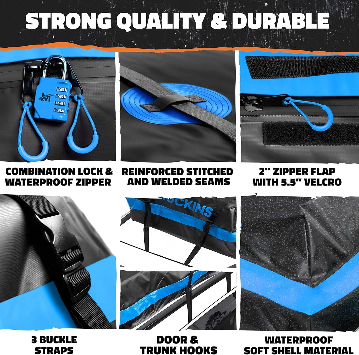35 Cu Ft Waterproof Rooftop Cargo Carrier Bag | 80x40x19 Heavy Duty, Abrasion Resistant