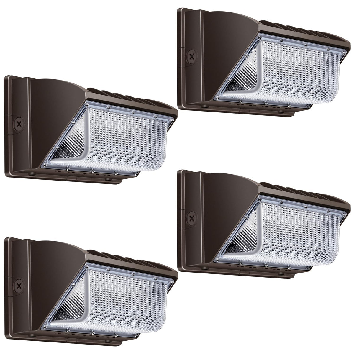 Juyace 150W LED Wall Light Outdoor Flood Lighting 4 Pack 5000K 100-277V IP65 Waterproof for Barn Backyard Warehouse Garage Yard 150W-4Pack-No Photocell