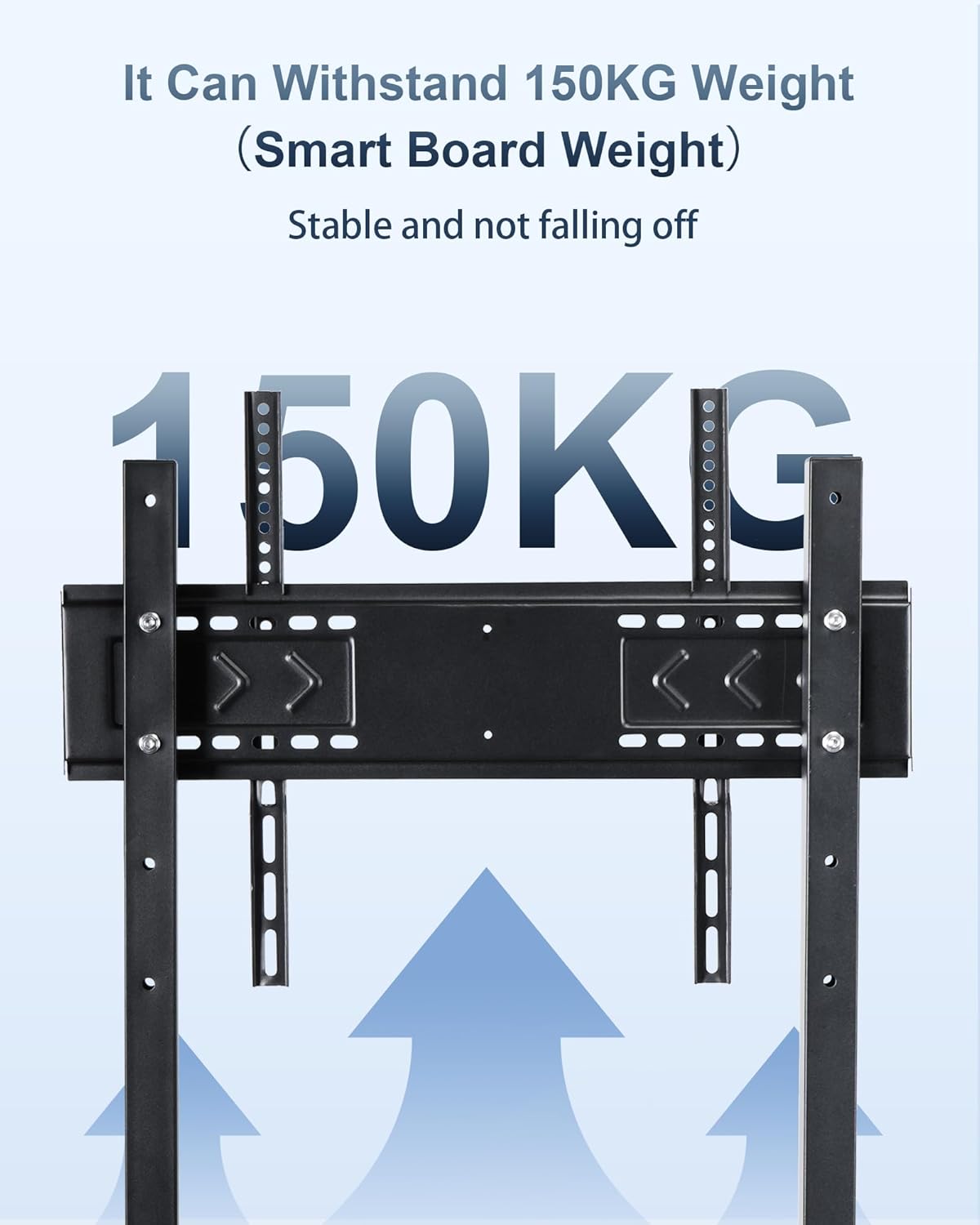 Smart Board Stand with Wheels,Height Adjustable Mobile Rolling Stand for Classroom & Office, Holds up to 300lbs, Whiteboard Portable Cart on Wheels (for 49-100 Inch Smart Board) For 49" 55" 65" 75" 86" 100" Smart Board