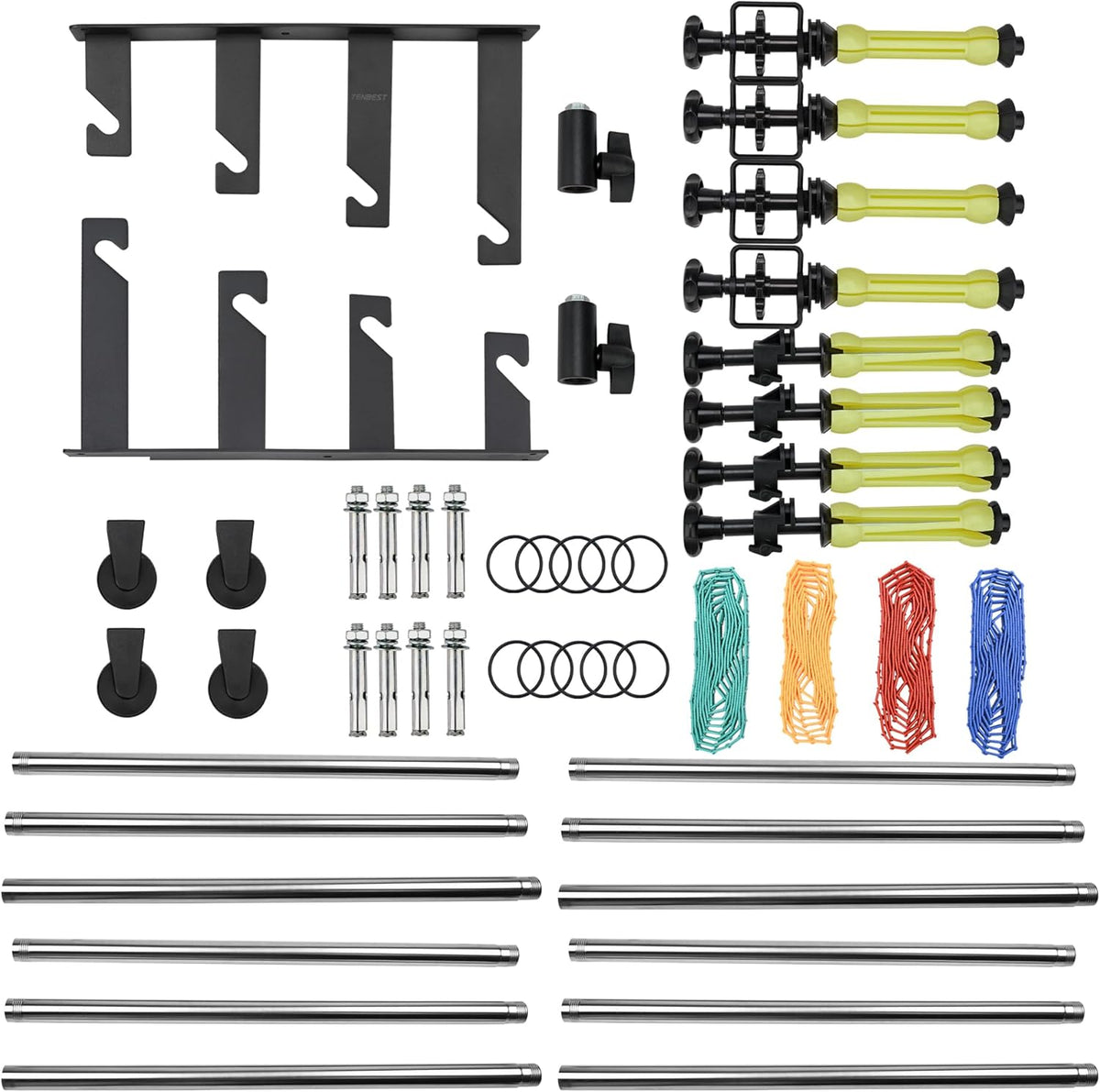 Photography Backdrop Roller Support System, 4 Rollers, 120-inch Stainless Steel Crossbars, Wall/Celing/Light Stand Backdrop Mount, Background Support