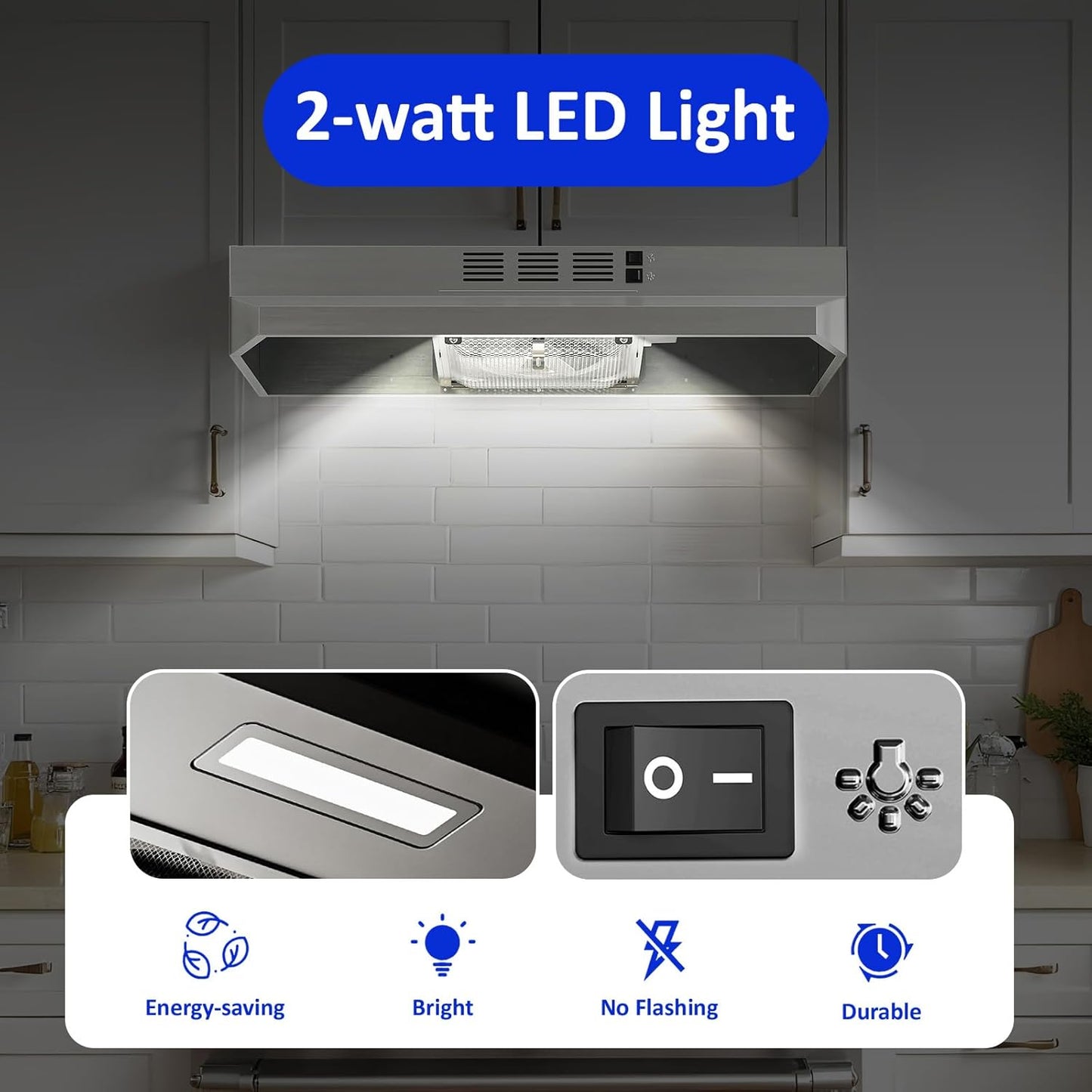 Wall Mount 30 Inch Range Hood 900 CFM, Ductless/Ducted Convertible Kitchen Hood, 3-speed Gesture Sensing