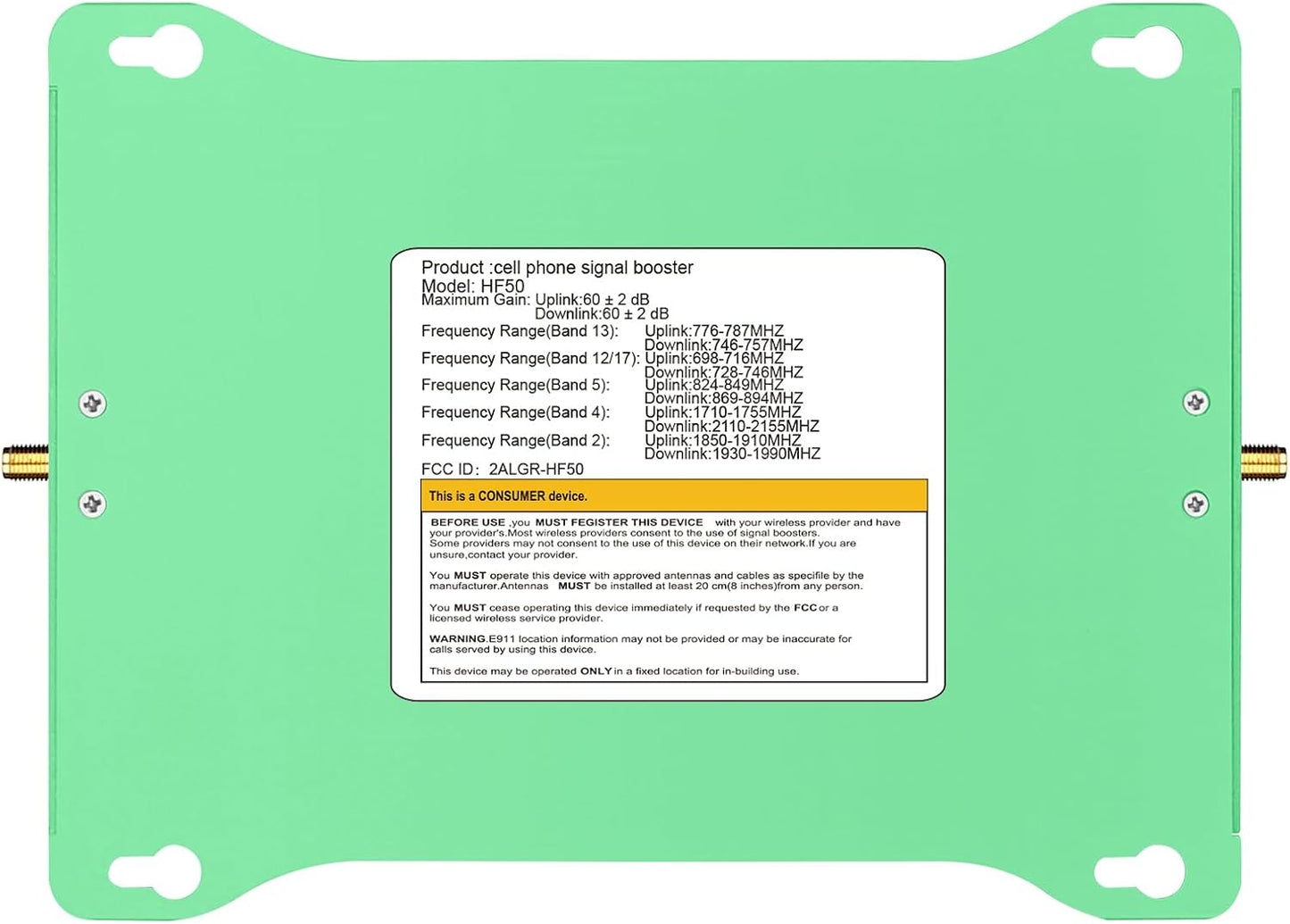 Cell Phone Signal Booster for AT&T, T-Mobile, Verizon 5G 4G LTE 3G, Sprint (green)