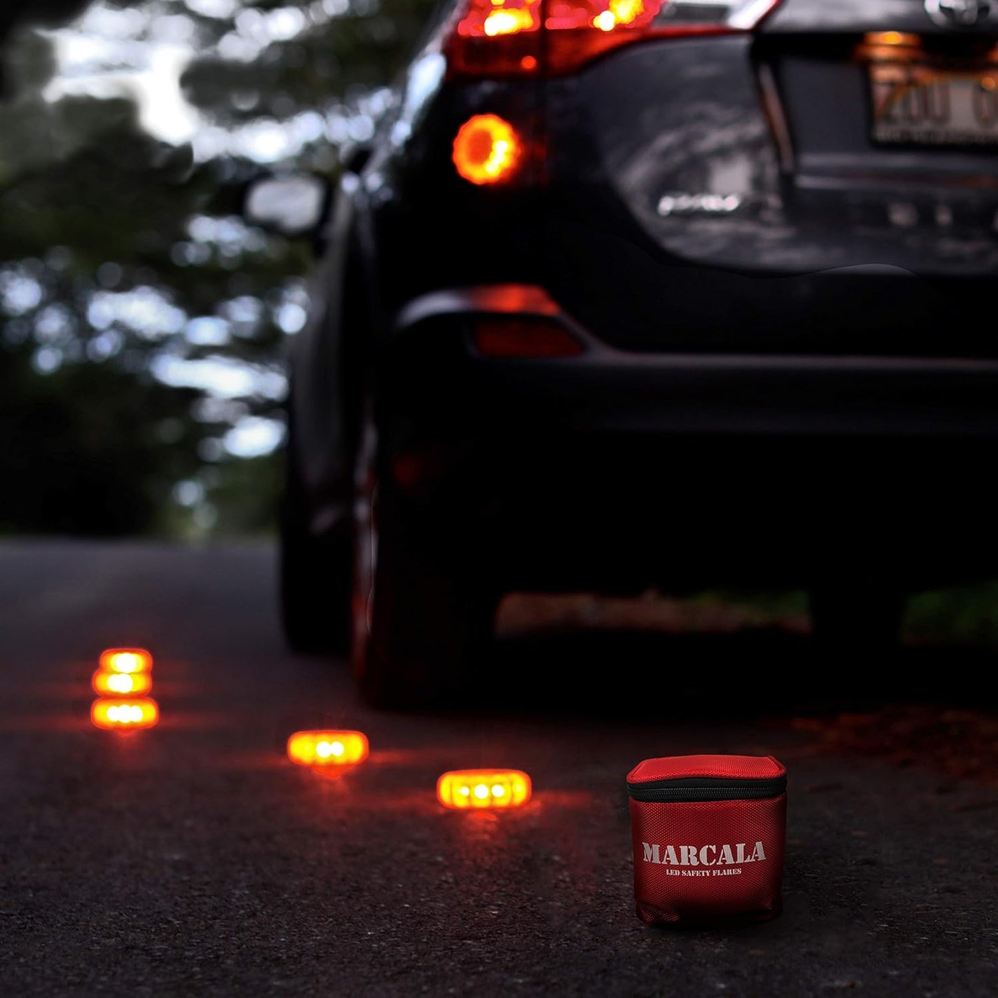 LED Road Flares Emergency Lights | 3-Pack Roadside Safety Disc Kit w/Whistle | DOT Compliant Emergency Flares for Car w/Batteries Installed |