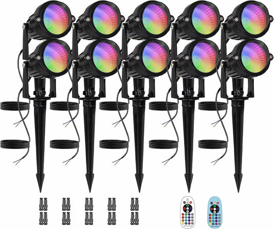 Low Voltage RGBW LED Landscape Lights Spot Lights Outdoor for Yard Garden Decor Spotlight