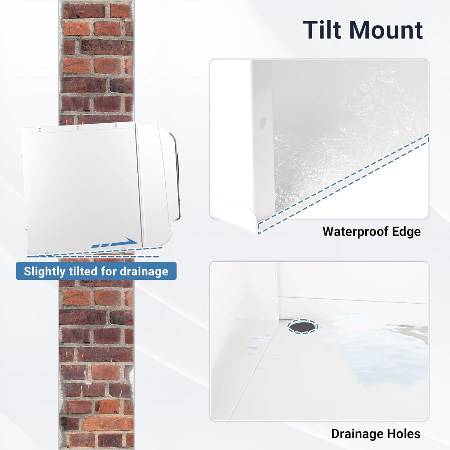 PTAC Wall Sleeve, 42'x 16' Wall Sleeve with Exterior Ventilation Grille, Weatherproof Drain Hole Design