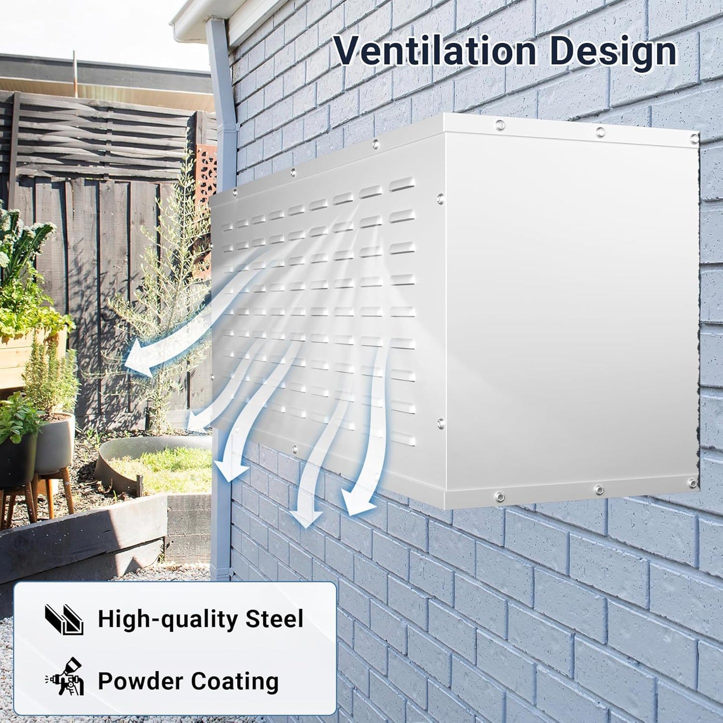 PTAC Wall Sleeve, 42'x 16' Wall Sleeve with Exterior Ventilation Grille, Weatherproof Drain Hole Design