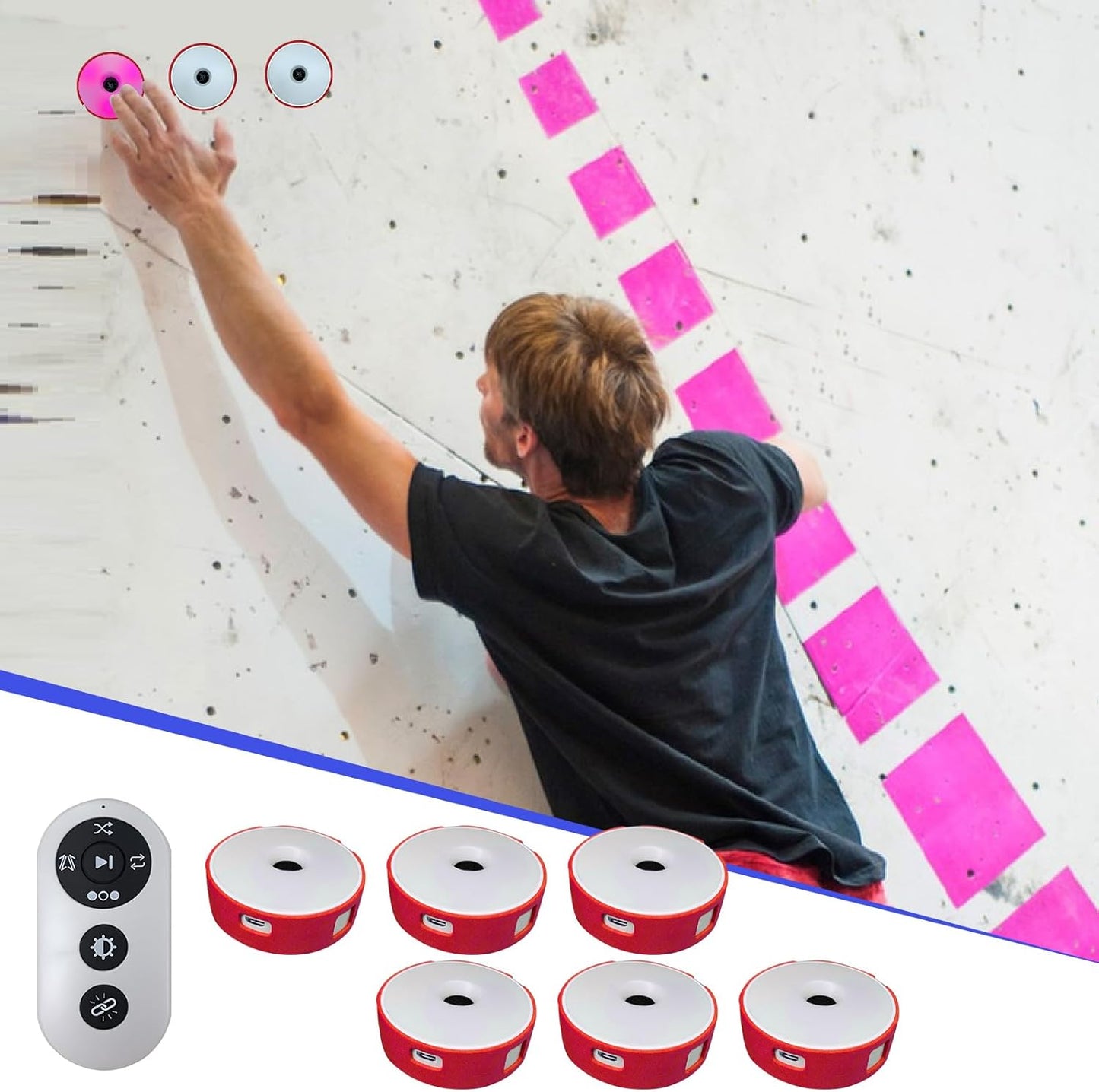 6pcs Sport Agility Light, Agile Reaction Training Light Quick Response Training Light, USB Charging, Last 10 Hours