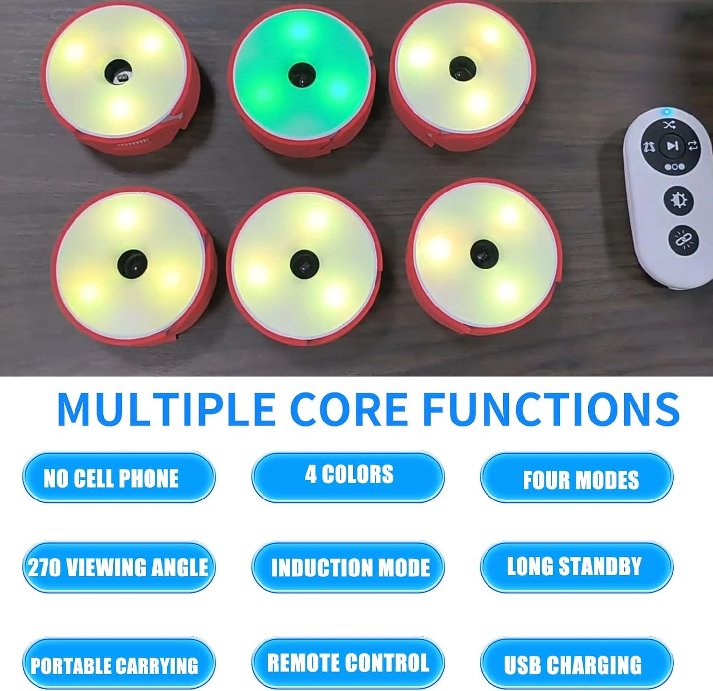 6pcs Sport Agility Light, Agile Reaction Training Light Quick Response Training Light, USB Charging, Last 10 Hours