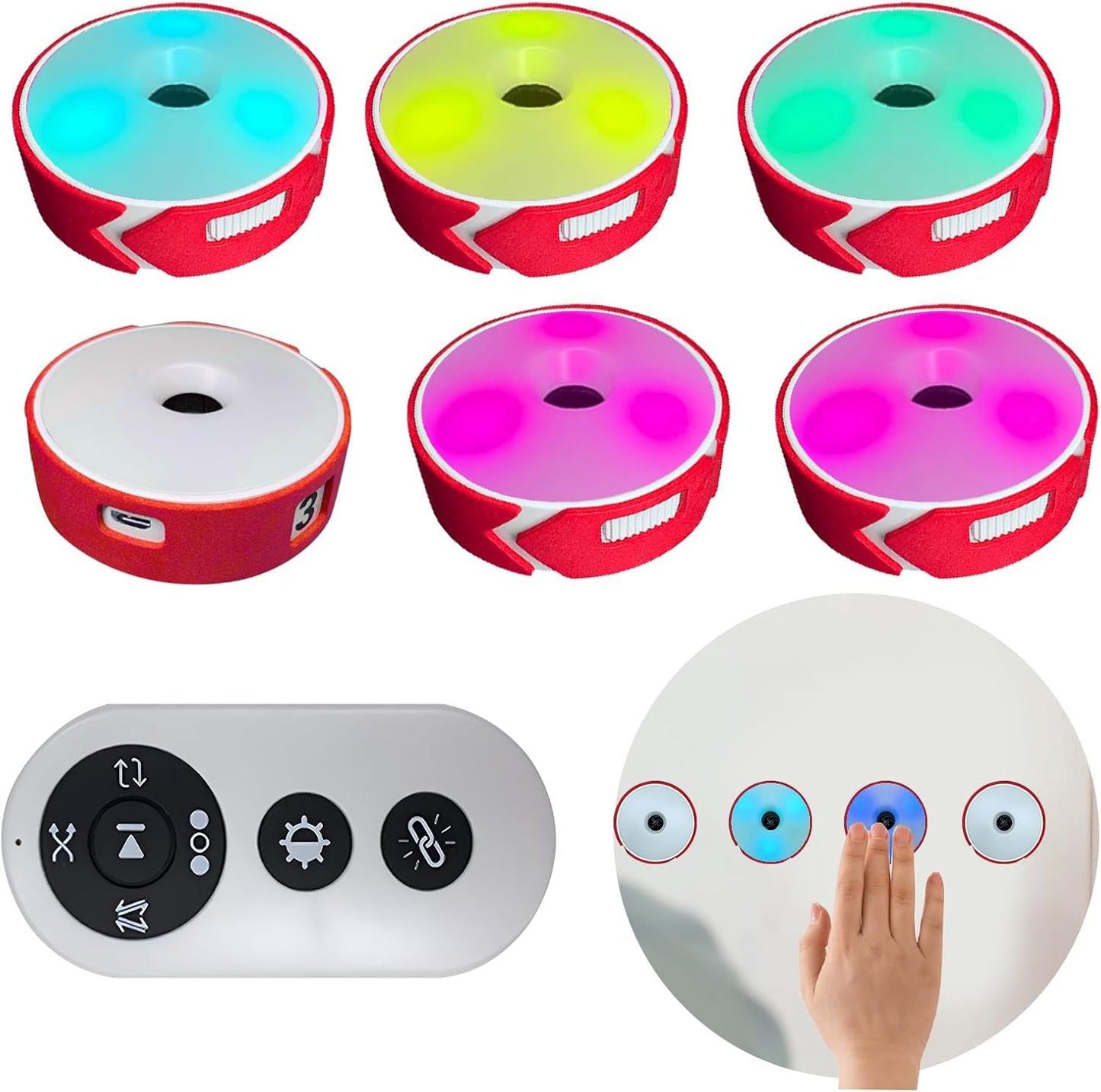 6pcs Sport Agility Light, Agile Reaction Training Light Quick Response Training Light, USB Charging, Last 10 Hours