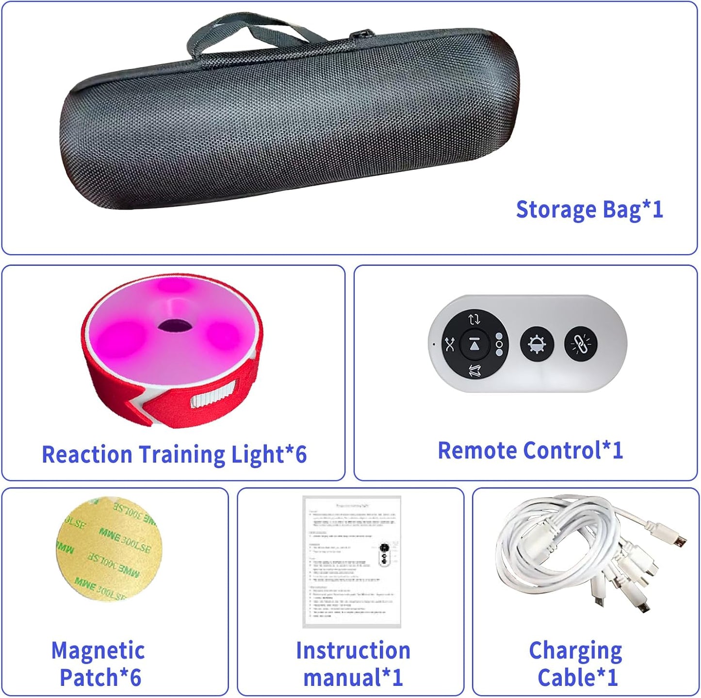 6pcs Sport Agility Light, Agile Reaction Training Light Quick Response Training Light, USB Charging, Last 10 Hours