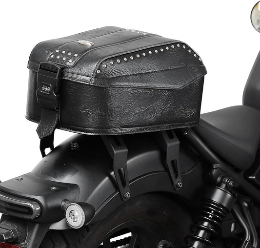 Motorcycle Tail Bag Rivet with Secure Locking Bracket 25L Large Capacity Universal Motorcycle Luggage Storage Bag