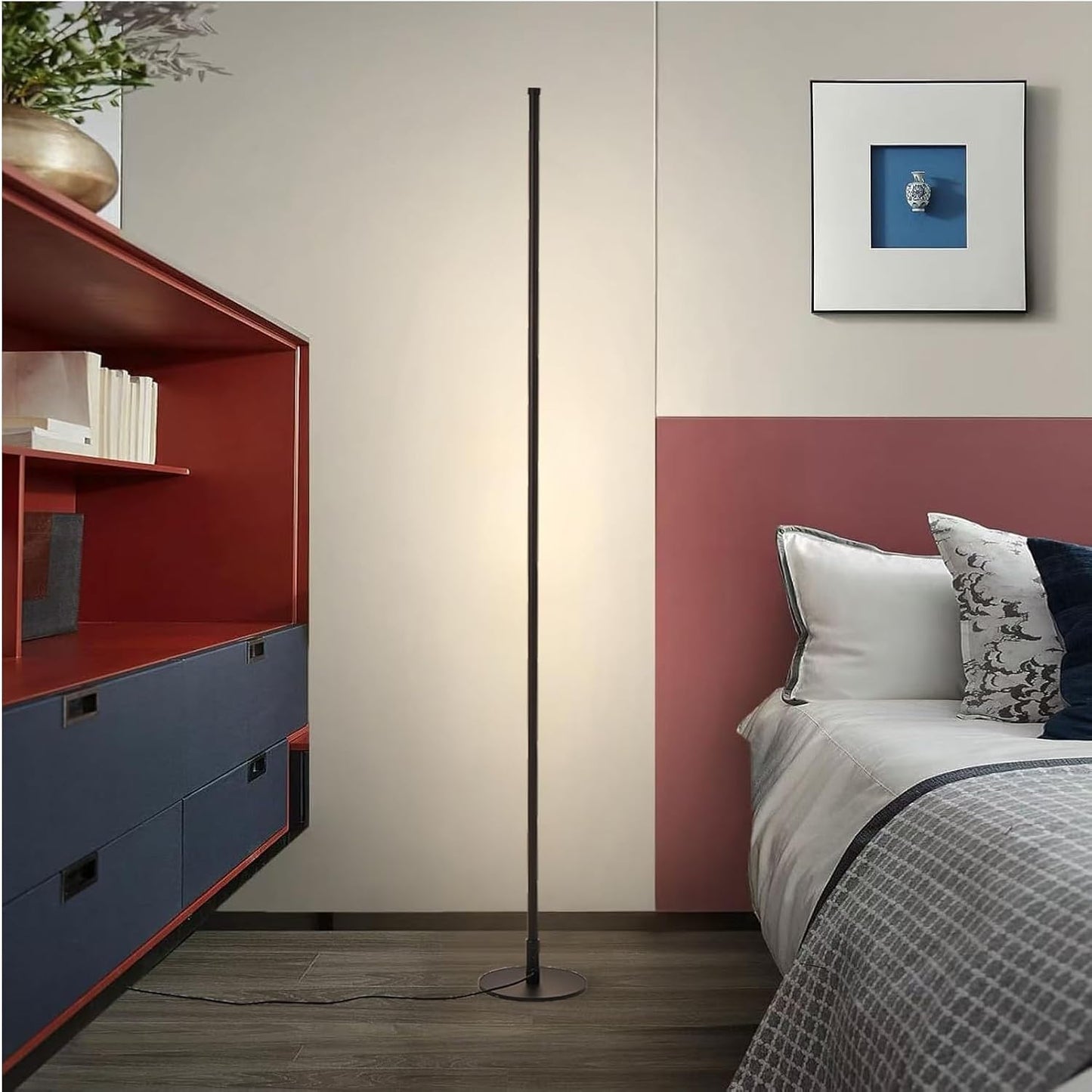 Minimalist Floor Lamp with 3 Color Temperatures, Set 2 Slim Mood Lighting, Dimmable Modern Standing Corner