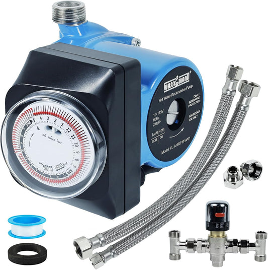 Instant Hot Water Recirculating Pump Kit for Tank Water Heater, Instant Hot Water Recirculation Pump System
