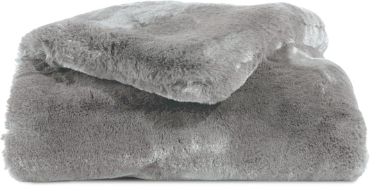 Cozy Earth Cuddle Blanket - Faux Fur Ultra-Soft Luxury Throw - Thick, Oversized Design  80'x 60' Dove Grey