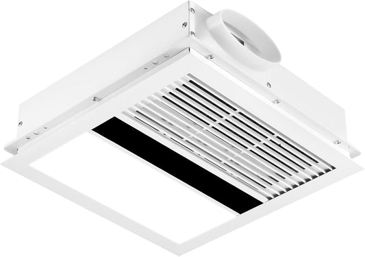 Bathroom Exhaust Fan, Remodel DC Bathroom Fan, 160CFM, with Light and Heat, 800LM 6000K,White
