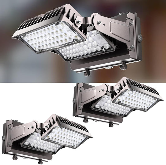 Lightdot 250W LED Wall Pack Lights, 360Degree Adjustable Panel with Dusk to Dawn, IP64, 37500Lm 5000K Daylight