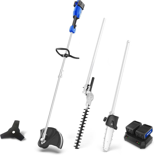 Wild Badger Power 40V Cordless Weed Wacker, String Trimmer/Edger, Hedge Trimmer and Brush Cutter Blade