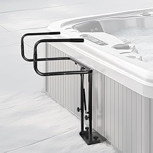 Hot Tub Cover Lift, 28.4'-38.2' Height Hot Tub Cover Holder, Hydraulically Adjustable U-Shaped Arm Spa Cover Lift