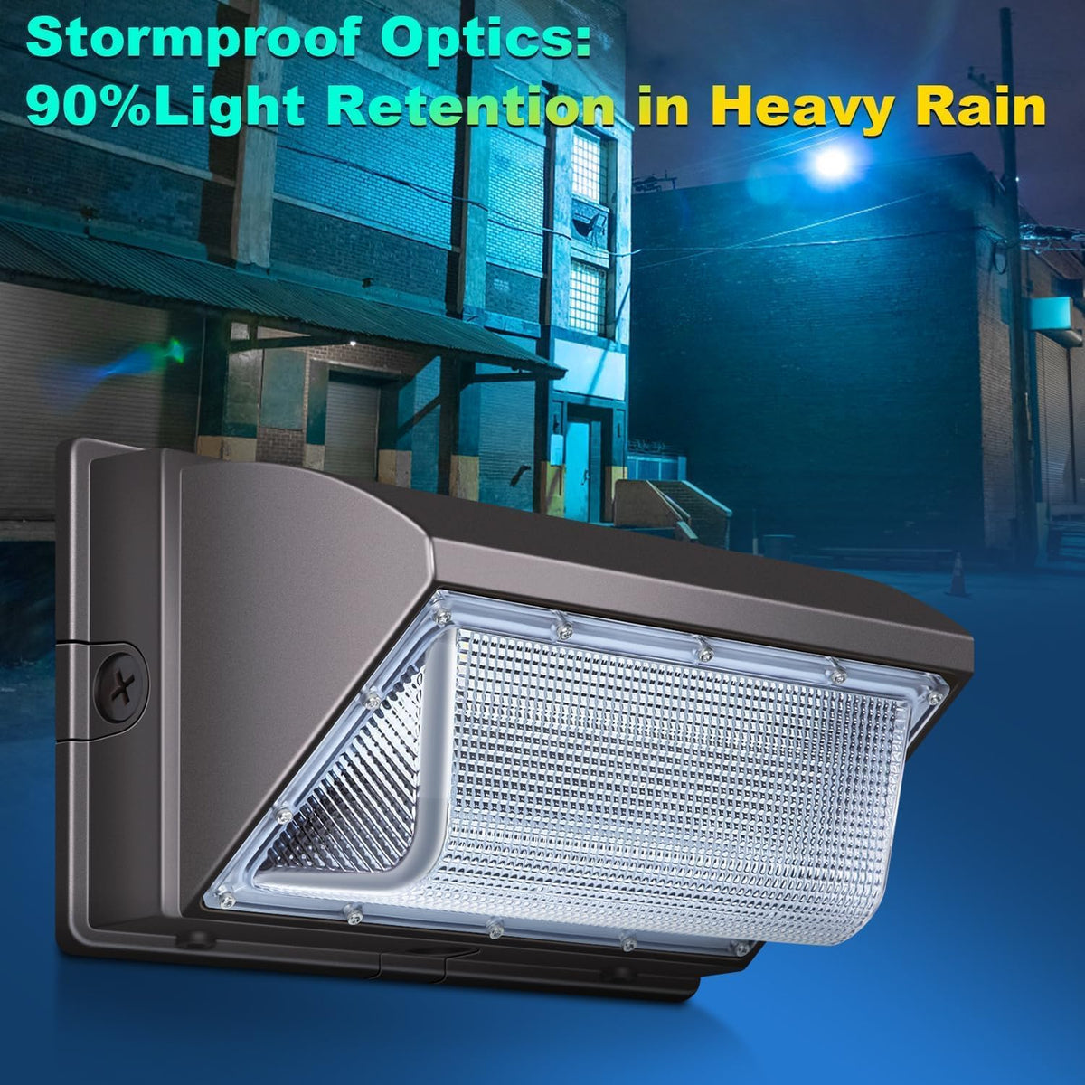 ledmo LED Wall Pack Light with Photocell, 120W Dusk to Dawn Outdoor Commercial Security Lighting, 5000K IP65 Waterproof 15840LM 6 Pack 120W 6Pack-With Photocell