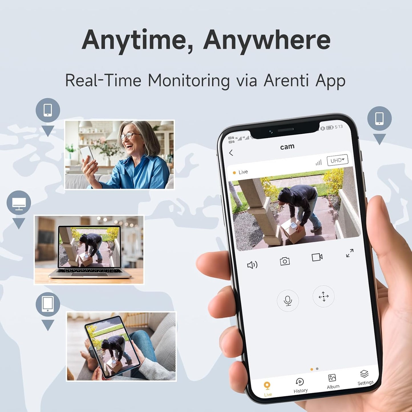 8MP 4K Outdoor Security Camera - PoE IP Surveillance Camera, AI Human/Vehicle/Pet Detection, Wide Angle, NV
