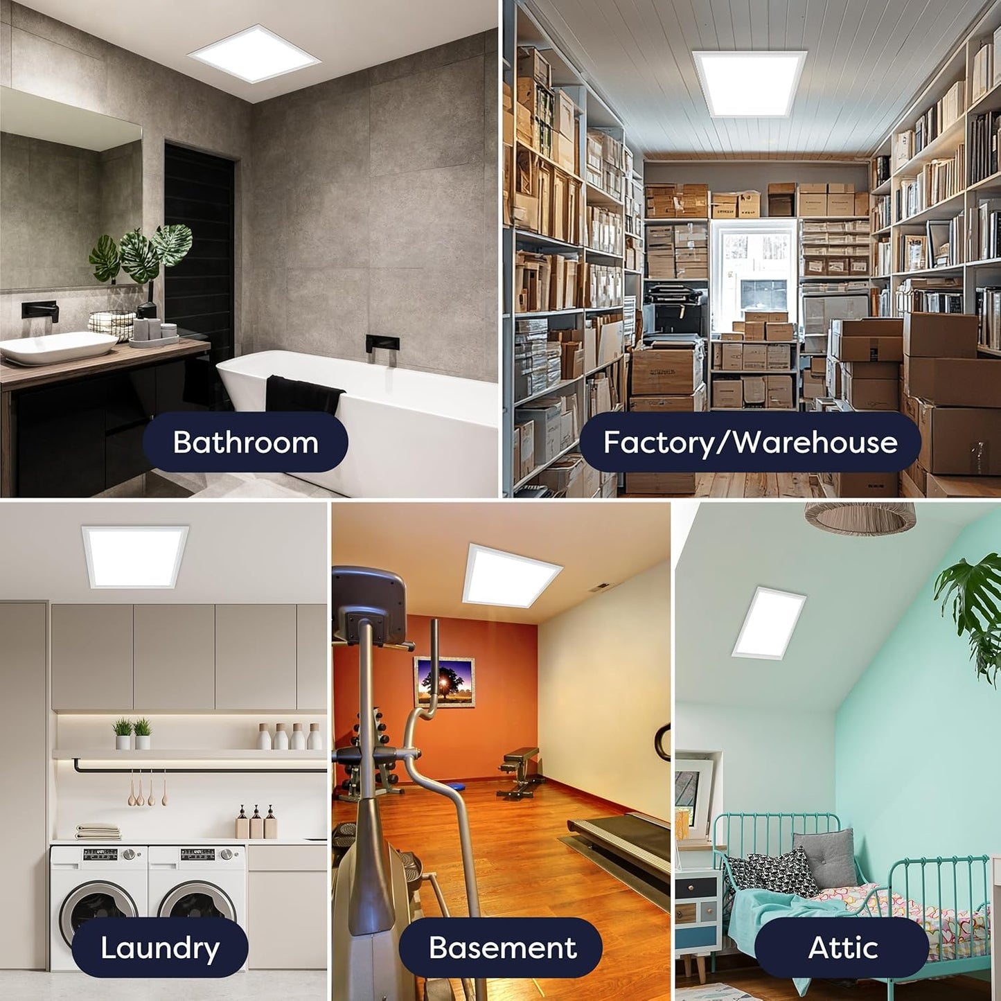 Bathroom Exhaust Fan - 100 CFM, 2.0 Sone, Quiet with LED Light, Energy Star, 95 sq.ft