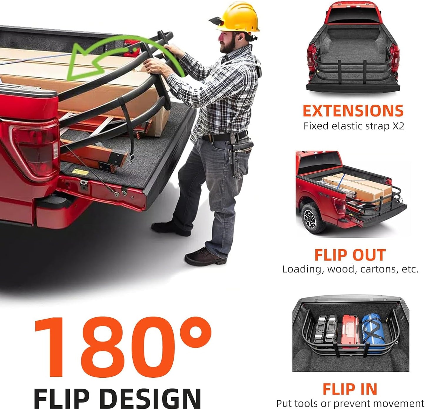 Truck Bed Extender, Aluminum Tailgate Extender 55'-62' Fit for Ford F150 Heavy Duty, Ram1500/2500/3500, Silverado