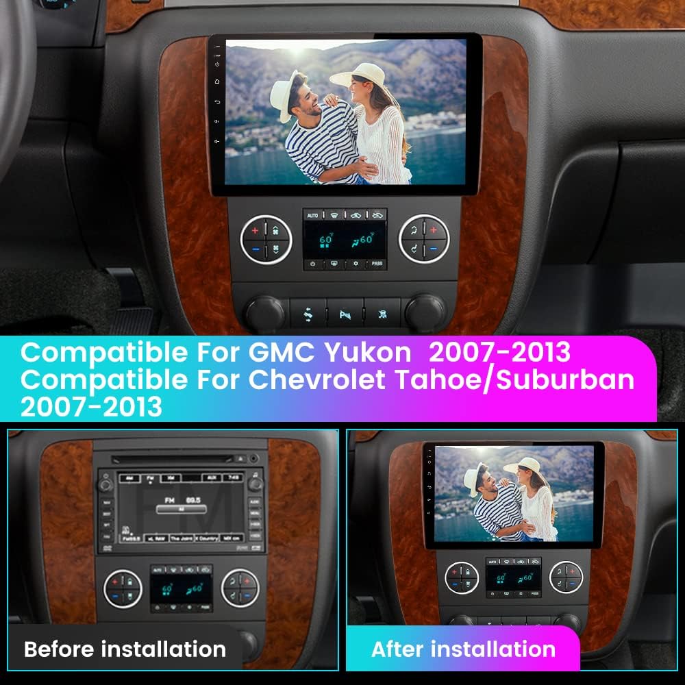 Android 13 [2GB+64GB] Car Radio Compatible for GMC Yukon Chevrolet Tahoe/Suburban 2007-2013, 9 Inch