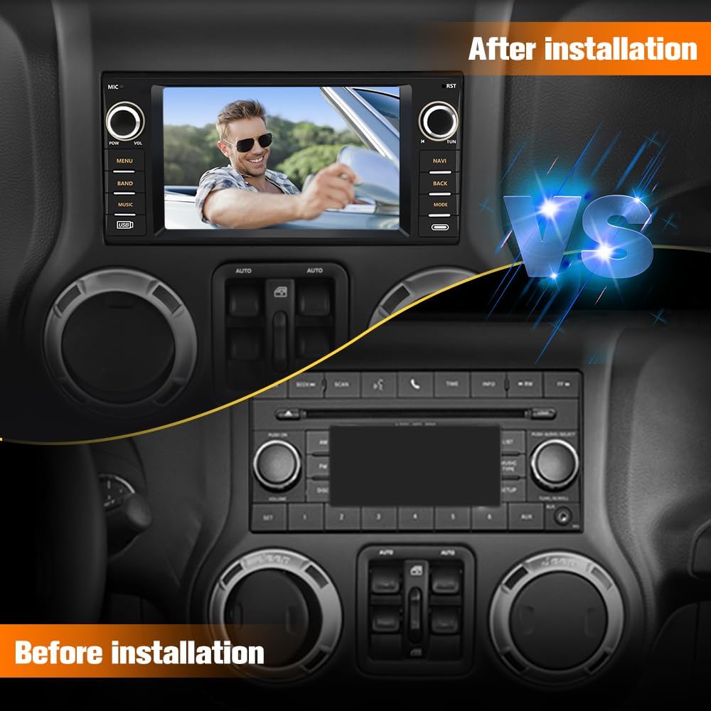 Android Car Stereo for Jeep Wrangler JK 2007-18 Compass Liberty Dodge Ram 1500 2500 3500 Touchscreen Carplay