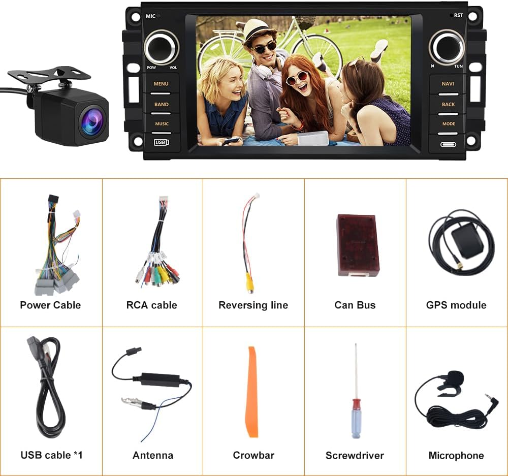 Android Car Stereo for Jeep Wrangler JK 2007-18 Compass Liberty Dodge Ram 1500 2500 3500 Touchscreen Carplay