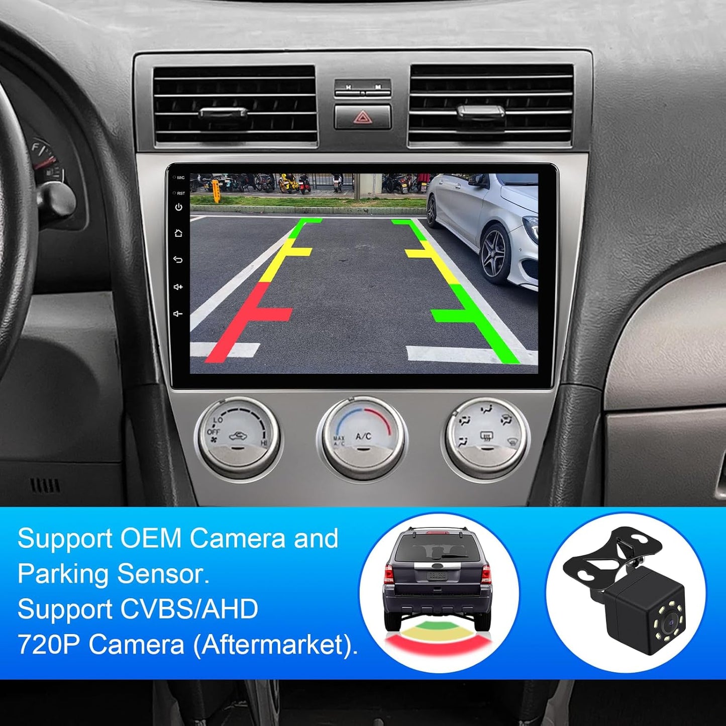 2+32G 10.1-inch Android 13 Car Stereo for Toyota Camry 2006-2011 IPS Touchscreen with Carplay, Android