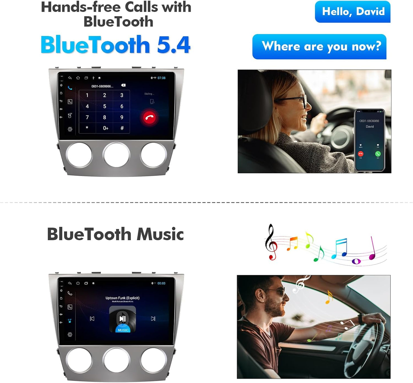 2+32G 10.1-inch Android 13 Car Stereo for Toyota Camry 2006-2011 IPS Touchscreen with Carplay, Android