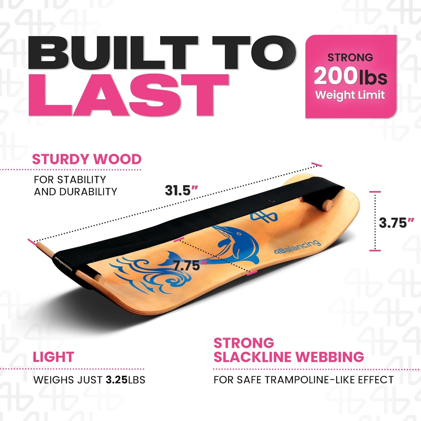Balance Board for Kids - Slackline Wooden Wobble Board - Slackboard Balance Trainer for Coordination