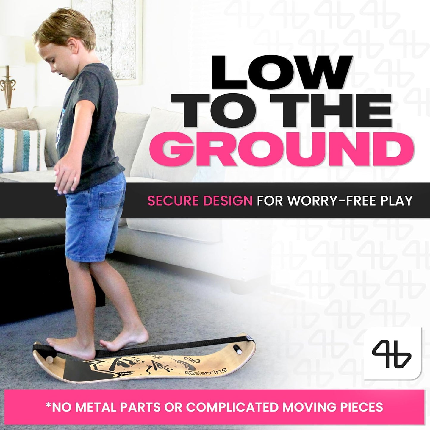 Balance Board for Kids - Slackline Wooden Wobble Board - Slackboard Balance Trainer for Coordination