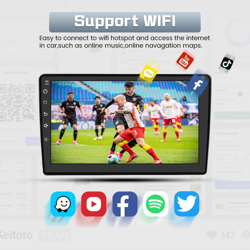 Car Radio Stereo Upgrade for Jeep Wrangler JK 2007-2018 Dodge Ram Android 13 with Wireless CarPlay Android Auto (2GB+32GB)