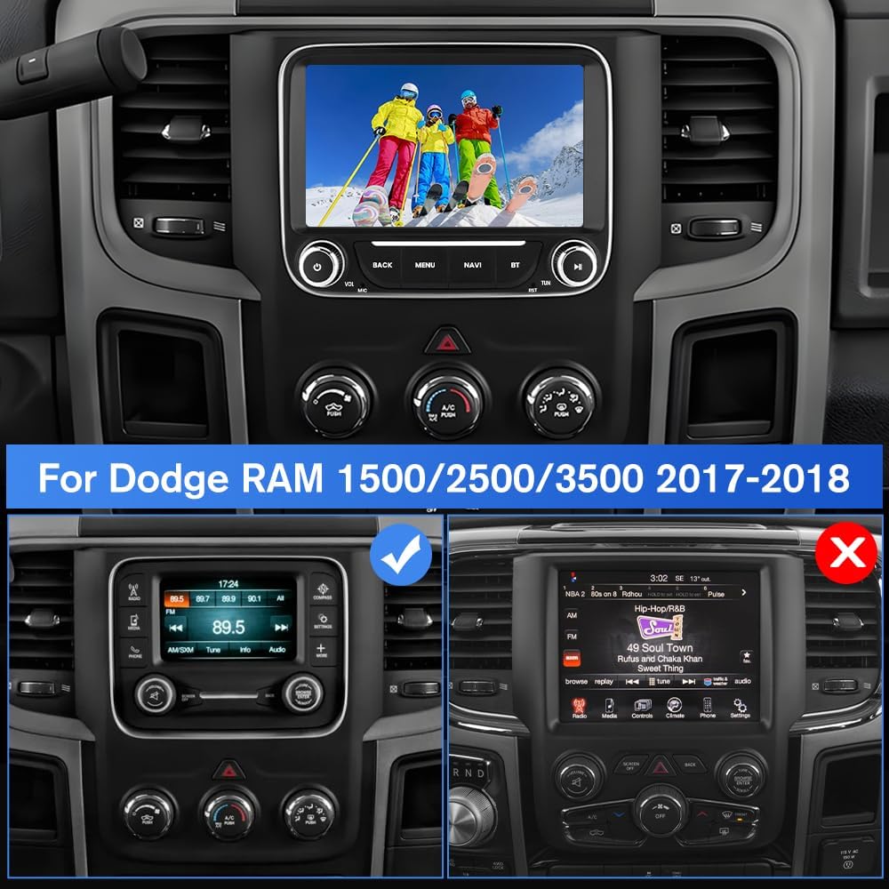 Android 13 Car Radio Stereo for Dodge RAM 2013-2019 1500/2500/3500, 7 inch Touch Screen Head Unit