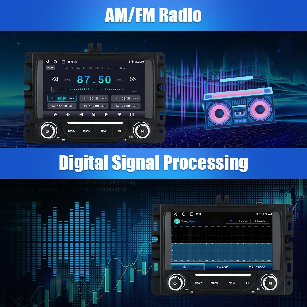 Android 13 Car Radio Stereo for Dodge RAM 2013-2019 1500/2500/3500, 7 inch Touch Screen Head Unit