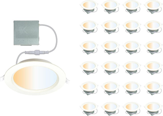 CLEANLIFE Canless Recessed Lighting 6 in - TRIAC Dimmable LED Ceiling Light - 5 CCT Adjustable Color Temperature Canless Lights - 12W, 1150 Lumen