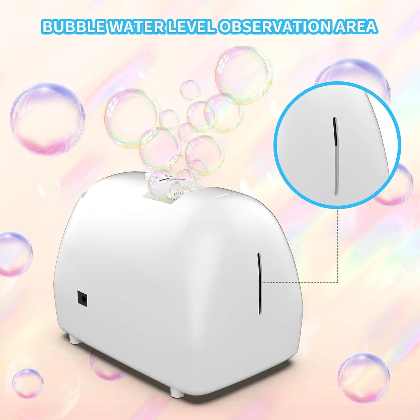 Auto-Refill Bubble Machine for Kids - 400ml Bubble Toy with 2 Speeds, Adjustable Nozzle & Dual Power (Battery/AC)