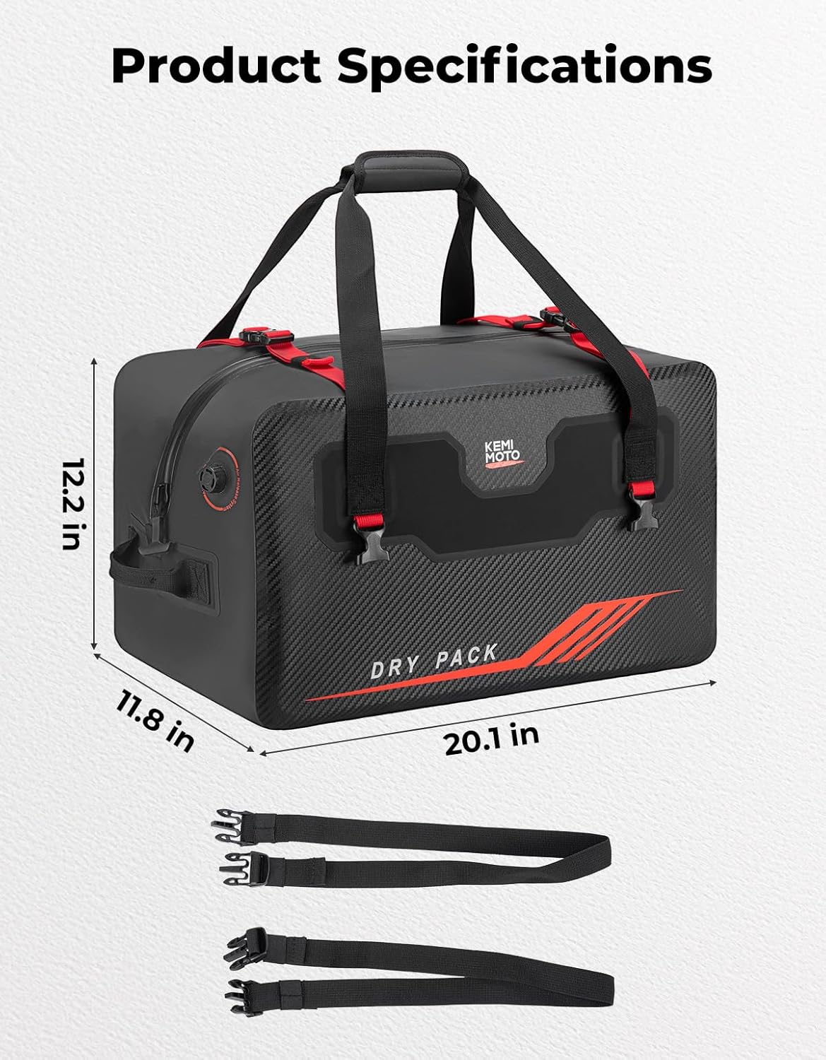 Waterproof Duffle Bag 45L Heavy Duty Marine Dry Bags Backpack, With Air Valve & Quick-Fixed Straps