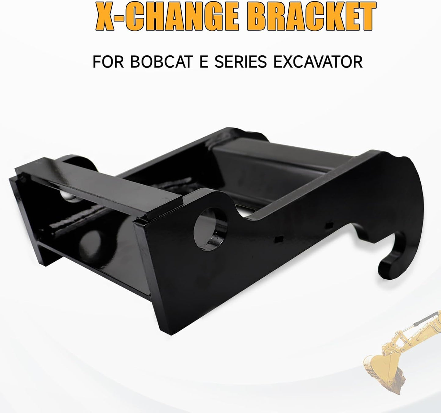 Quick Coupler Bracket for Bobcat E-Series Mini Excavators, Black-Coated Steel, Quick Change Attachments Bracket