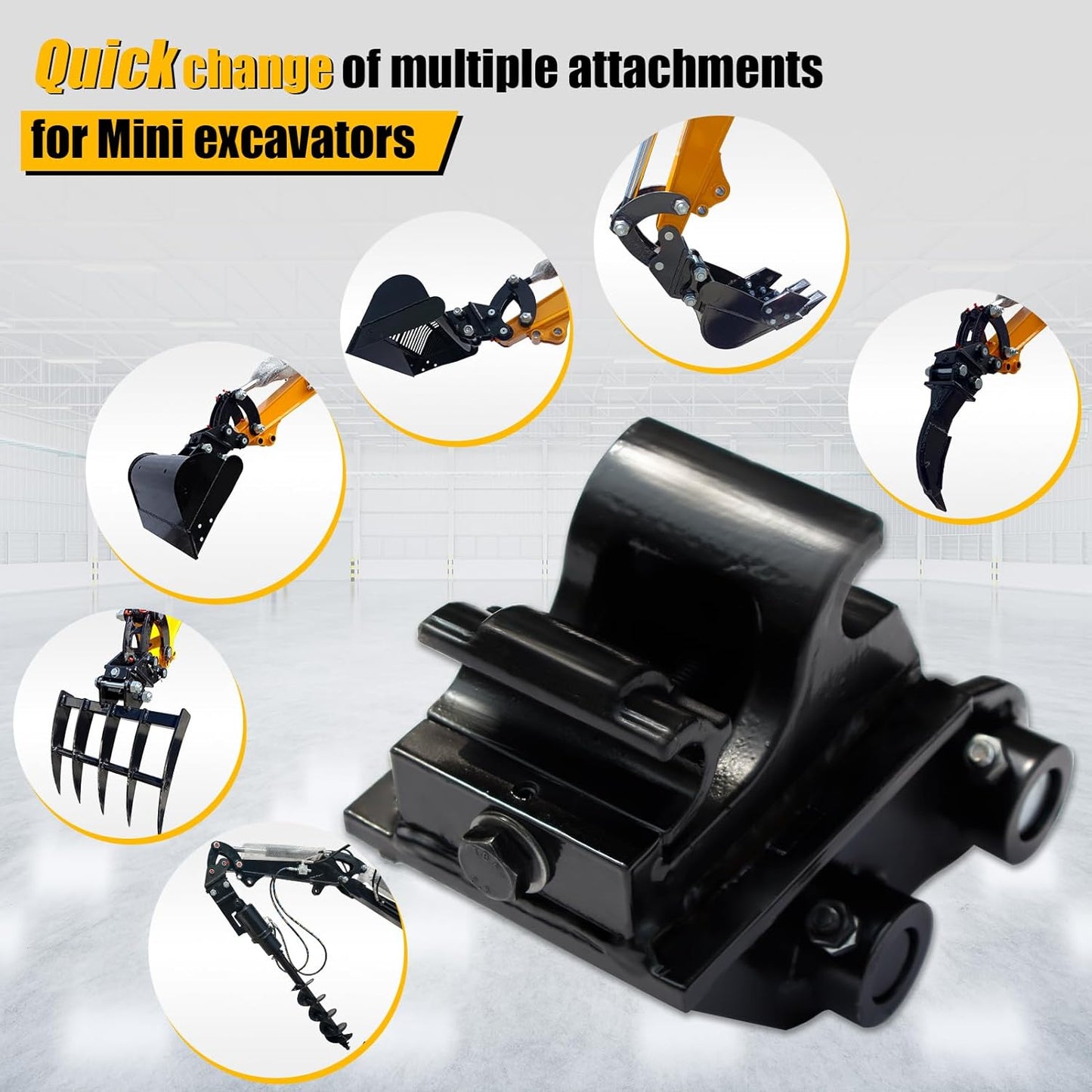 Quick Change Hitch for Mini Excavators, Quick Connect Attachments Mechanical, Quick Hook Couple