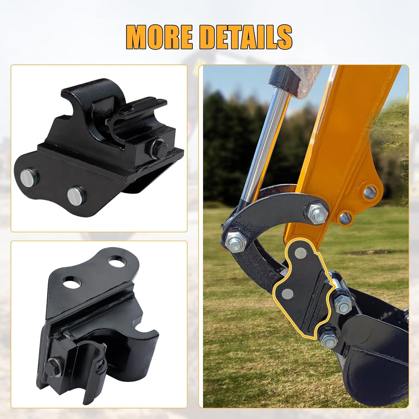 Quick Change Hitch for Mini Excavators, Quick Connect Attachments Mechanical, Quick Hook Couple