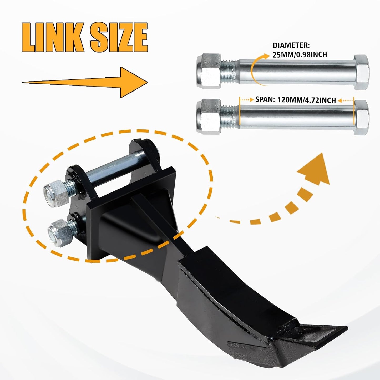 Mini Excavator Attachment Ripper, Single Hook Backhoe, 90 mm/3.54in Span