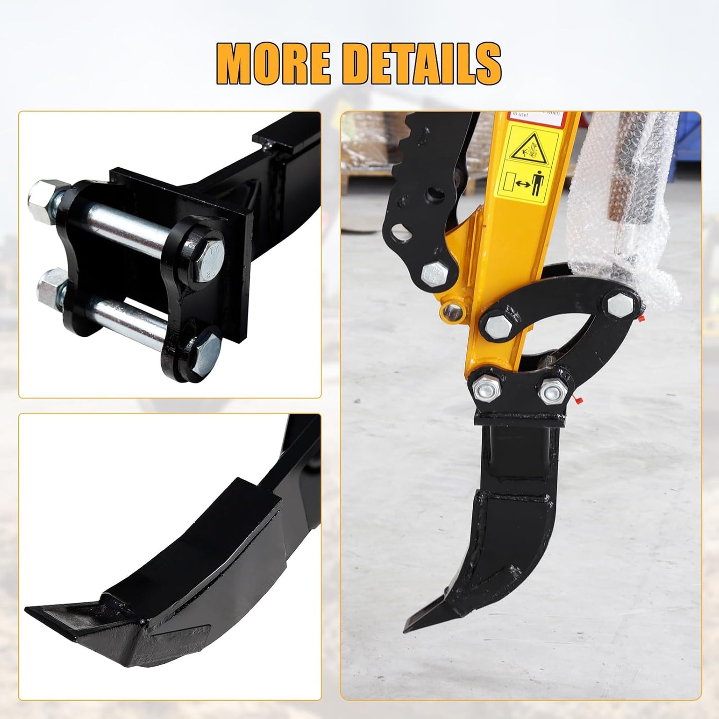 Mini Excavator Attachment Ripper, Single Hook Backhoe, 90 mm/3.54in Span