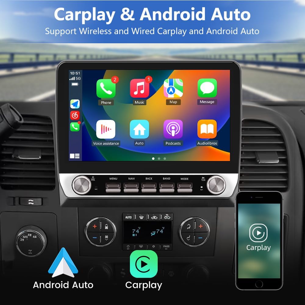 Android 13 2GB+64GB Car Radio Compatible for Chevy Chevrolet Silverado Tahoe Equinox GMC Sierra Yukon
