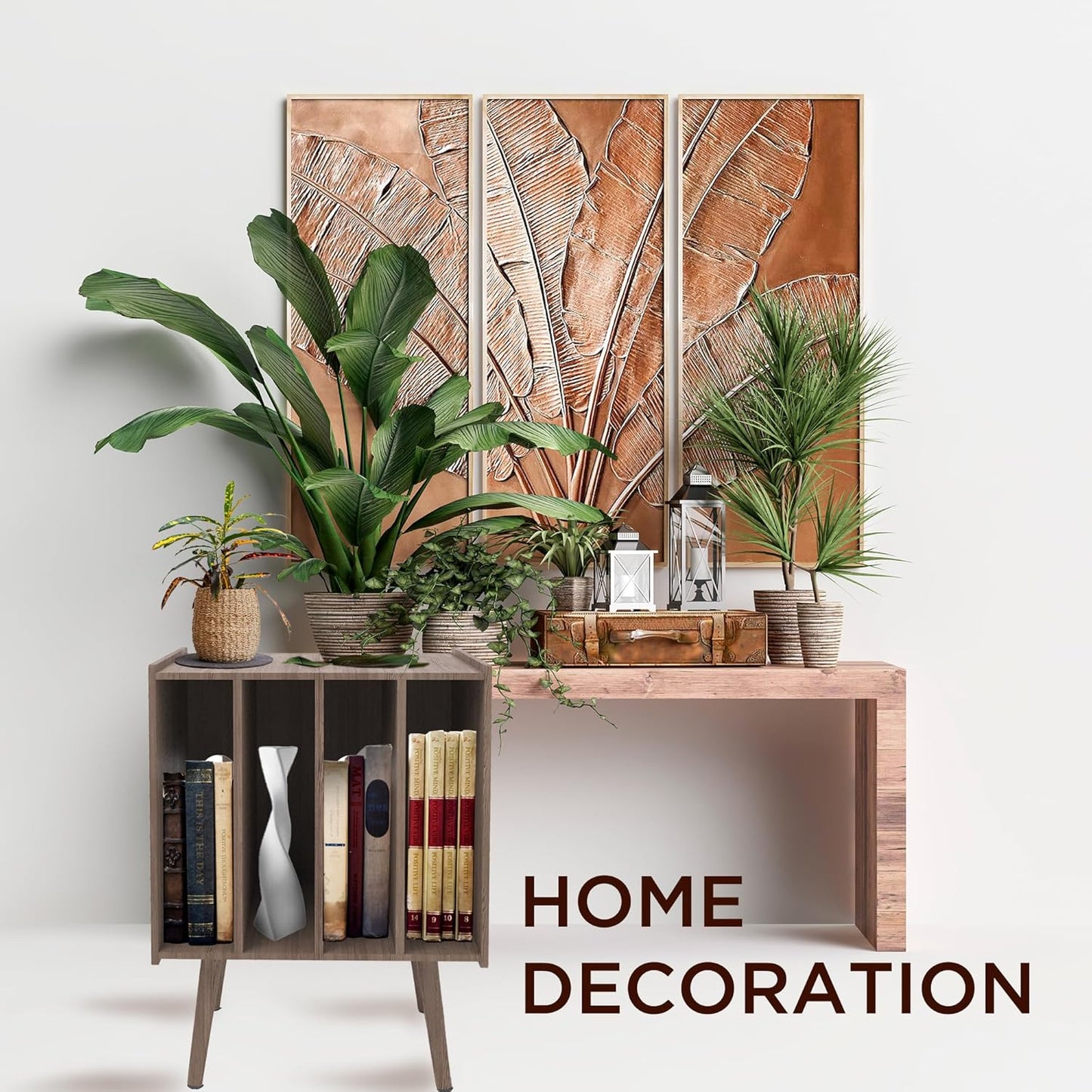 Large Record Player Stand with Vinyl Storage
