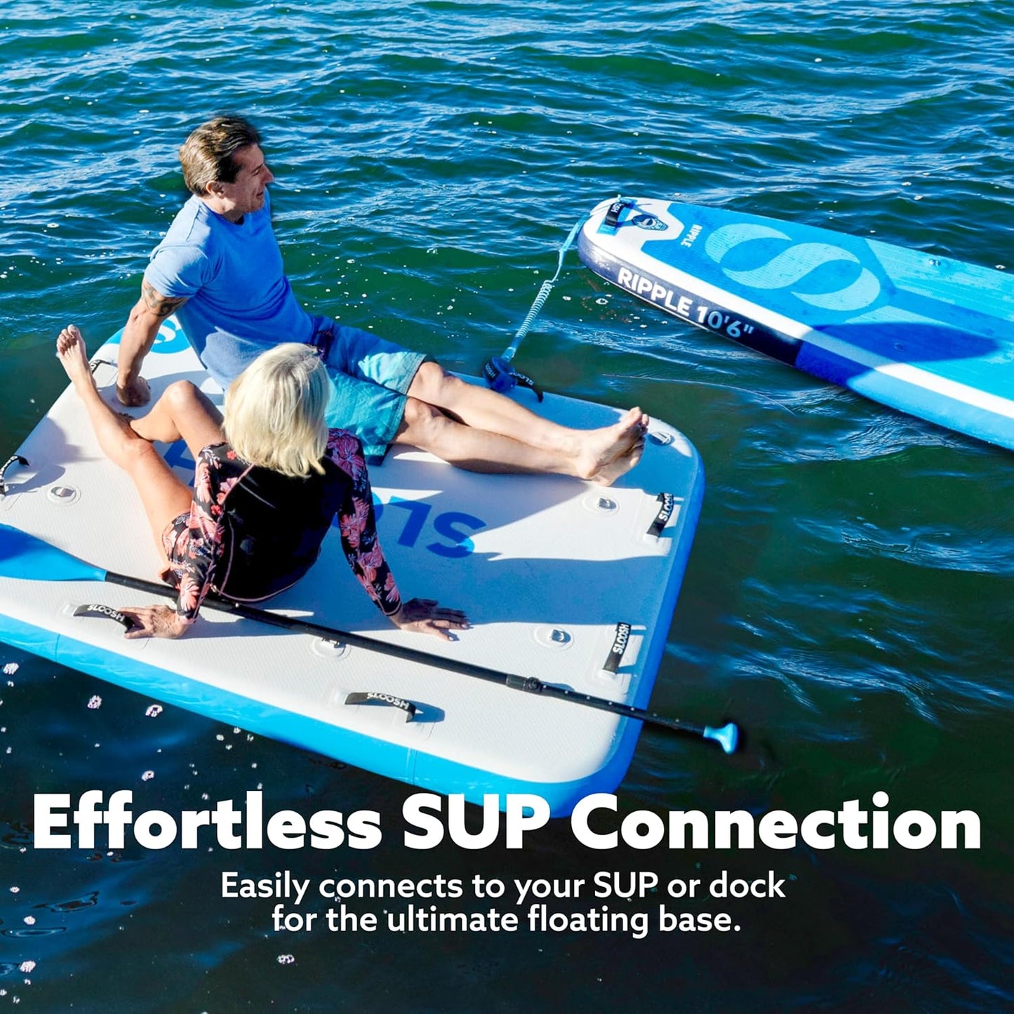 Inflatable Floating Dock, Inflatable Dock Floating Platform with Pump, Non-Slip EVA Surface 5ft x 6ft