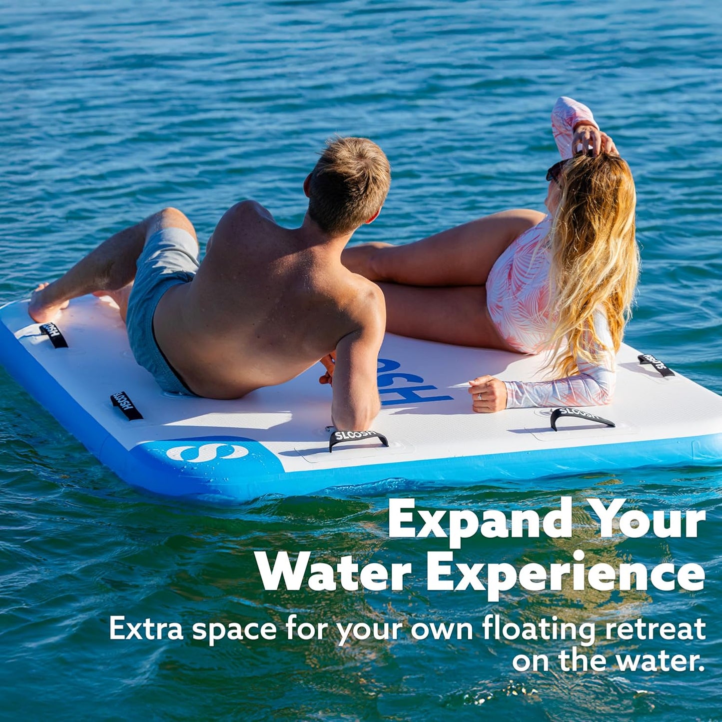 Inflatable Floating Dock, Inflatable Dock Floating Platform with Pump, Non-Slip EVA Surface 5ft x 6ft