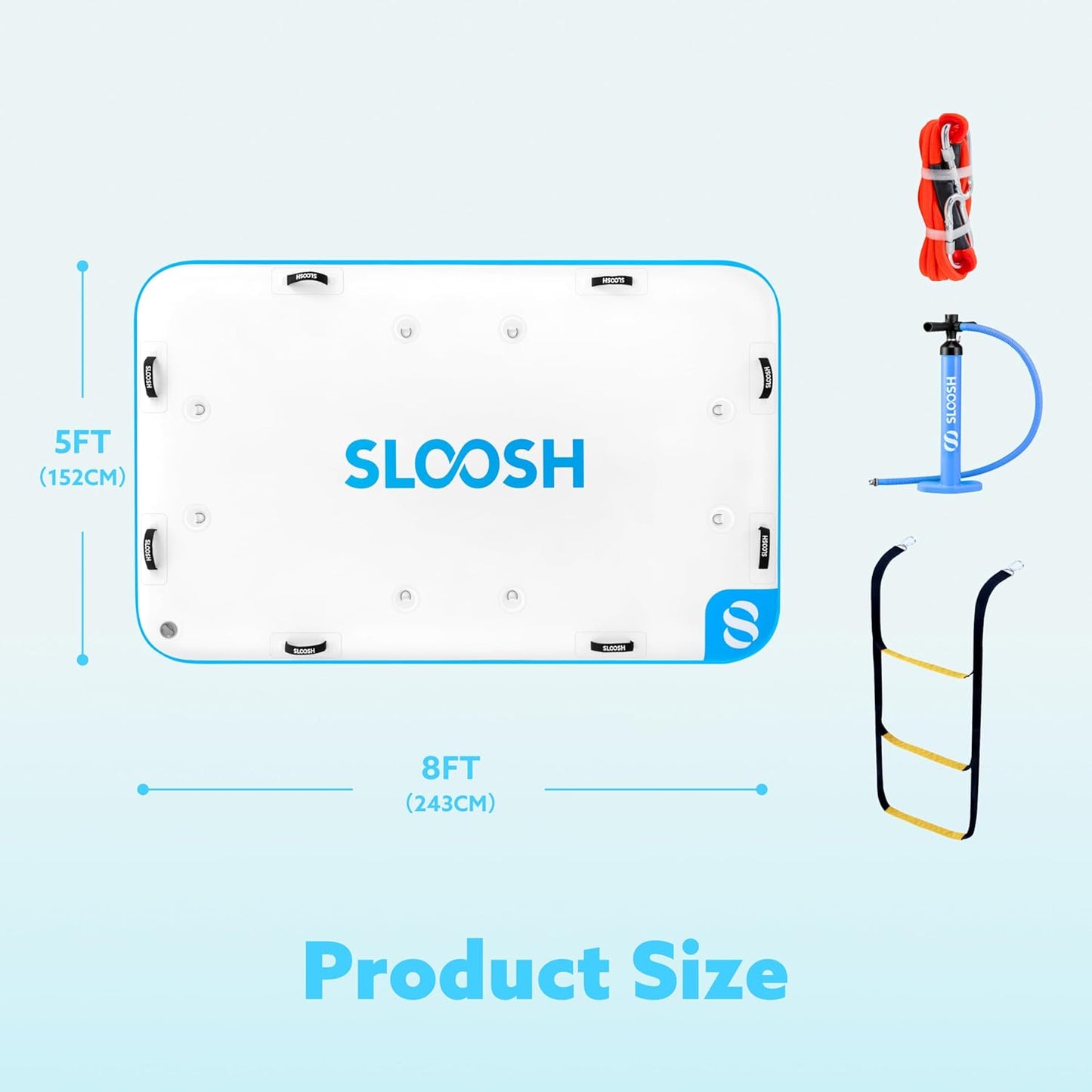 Inflatable Floating Dock, Inflatable Dock Floating Platform, Air Dock Island Raft Mat with Pump, None-Slip Eva Surface